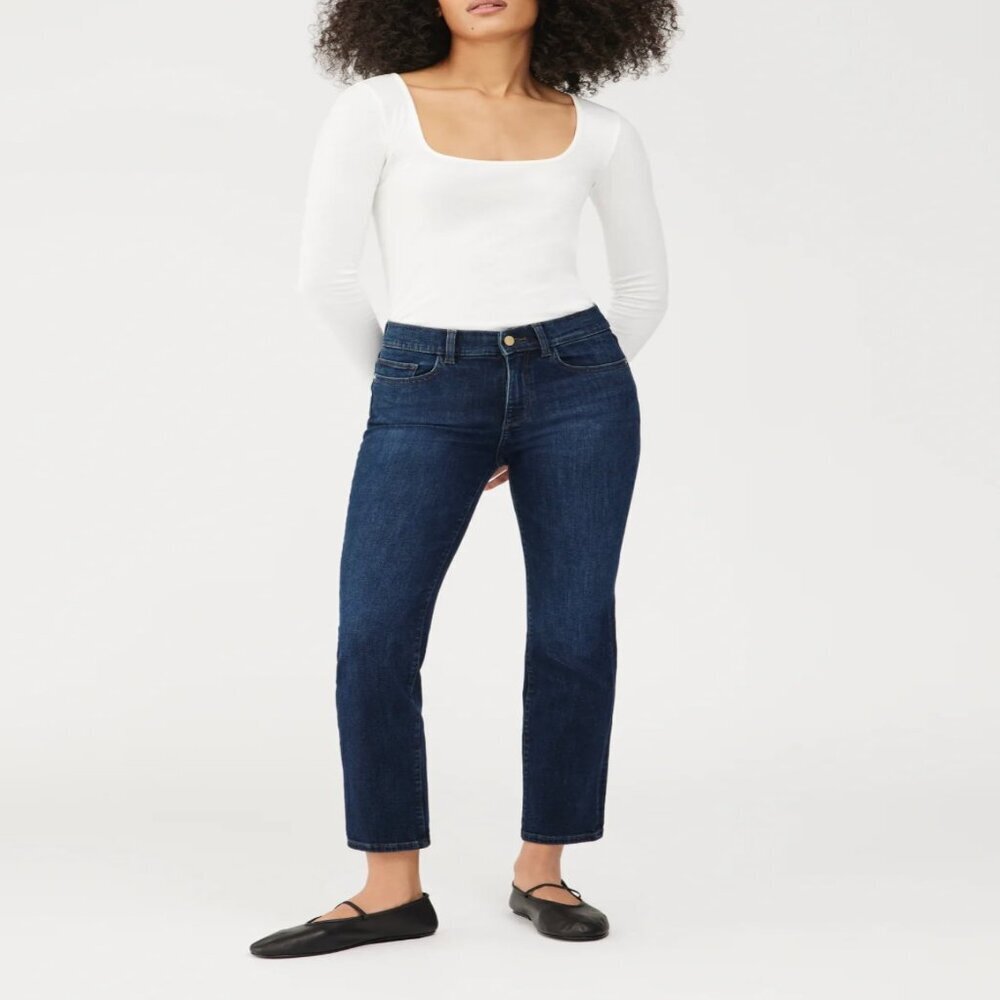 DL 1961Mara Straight Mid Rise Instrasculpt Ankle Jeans Sz 26 Like New